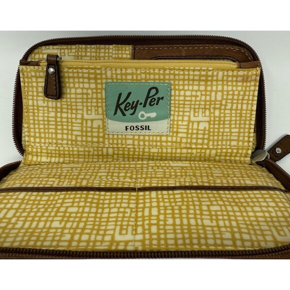 Fossil Key Per Zip Around Women’s Wallet Multicolor‎ Striped - Picture 3 of 9
